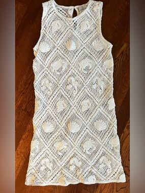 LOFT Beach Petite Crochet Shell Top - Cream
